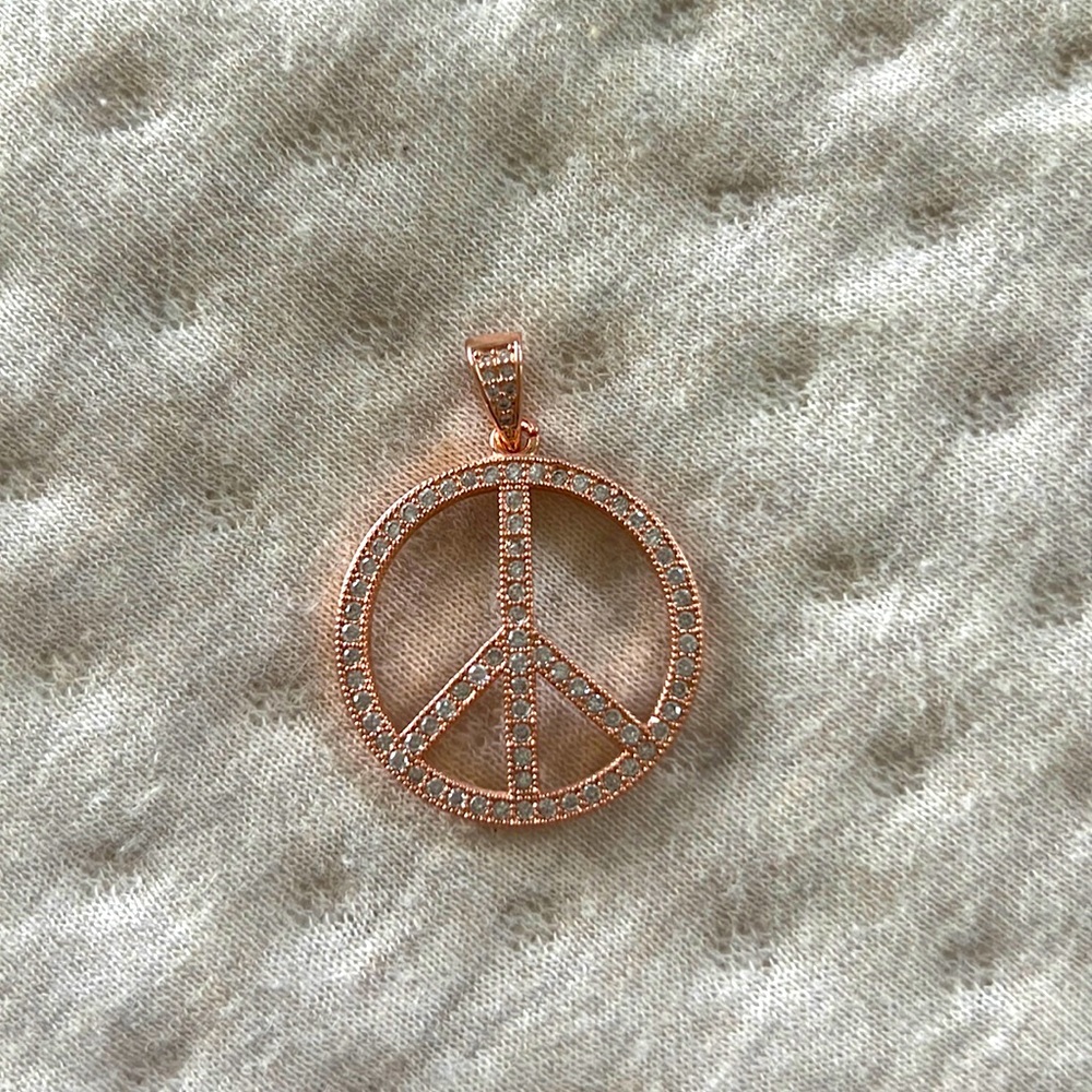 Karli Buxton Pave Peace Sign Pendant